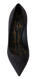 Dolce & Gabbana Gray Suede Leather Stiletto  Shoes Heels
