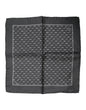 Dolce & Gabbana Black Fish Print Silk Square Men Foulard Scarf