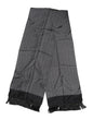 Dolce & Gabbana Black Patterned Fringes Men Foulard Scarf