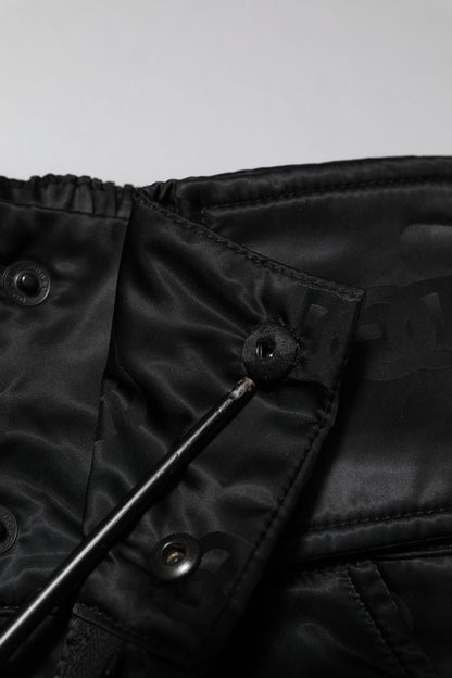 Dolce & Gabbana Black Nylon DG Logo Straight Pants