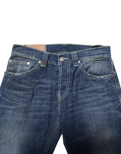Dondup Blue Washed Skinny Fit Casual Men Denim Jeans