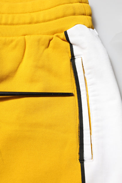 Dolce & Gabbana Yellow Cotton Printed Sweatpants Jogger Pants