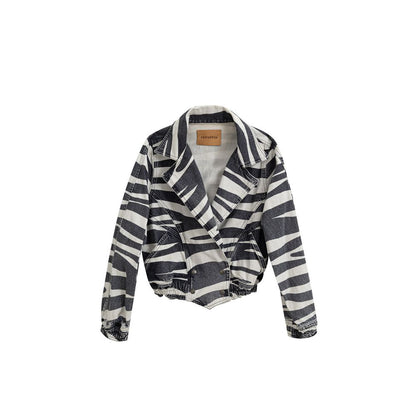 Retrofête Black And White Cotton Blazer