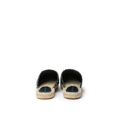 Bottega Veneta Green Leather Espadrilles