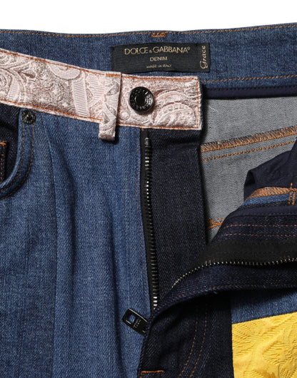 Multicolor Patchwork Skinny Denim Jeans