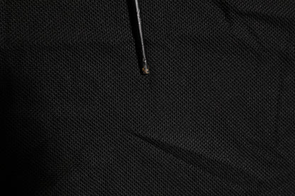 Dolce & Gabbana Black DG Silk Vneck Collared Men Polo T-shirt