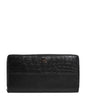 Dolce & Gabbana Black Leather Logo Plaque Zip Around Continental Wallet