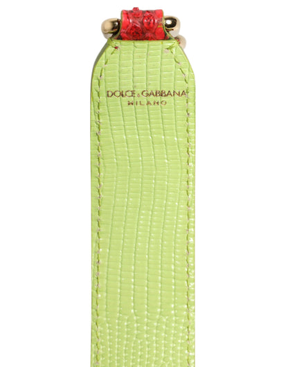 Dolce & Gabbana Red Exotic Leather Handbag Accessory Shoulder Strap