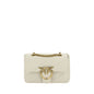 PINKO White Calf Leather Bos Taurus Shoulder Bag