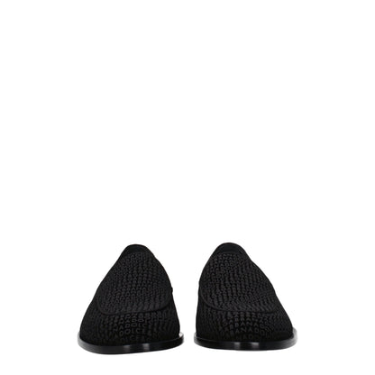 Black Velvet Slip-On Loafers