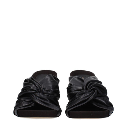 Stella McCartney Black Leather Stiletto Heel Sandals