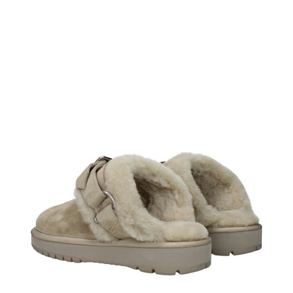 Burberry Green Leather Slippers