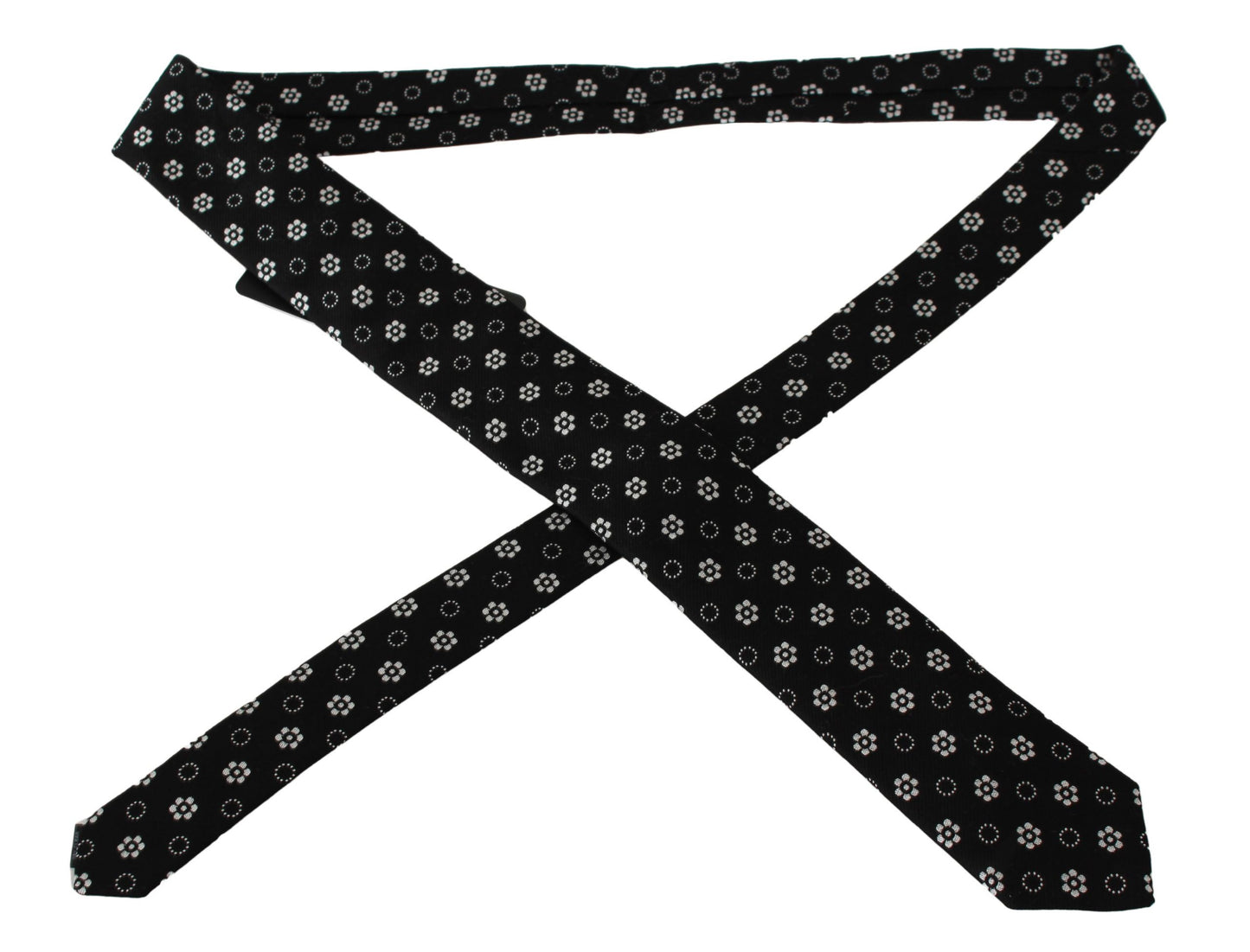 Dolce & Gabbana Black 100% Silk Floral Print Print Classic Tie