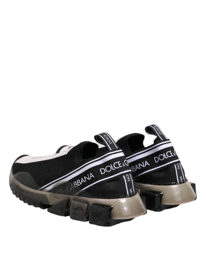 Dolce & Gabbana Black Sorrento Slip On Low Top Sneakers Shoes