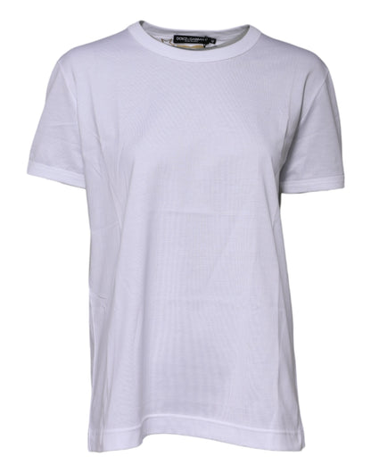 Dolce & Gabbana White Cotton Goodluck 2022 Crew Neck T-shirt