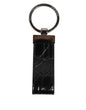 Dolce & Gabbana Black Leather Logo Metal Ring Keychain Holder Men Keyring