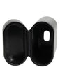 Dolce & Gabbana Black Leather Logo Print Flip Holder Men Airpods Case