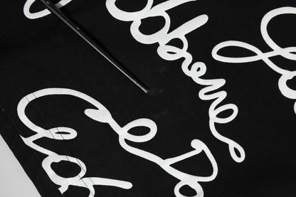 Dolce & Gabbana Black Logo Print Cotton Crew Neck T-shirt