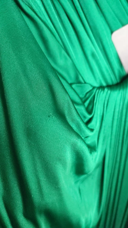 Dolce & Gabbana Dark Green Viscose Long Sleeve Midi Dress