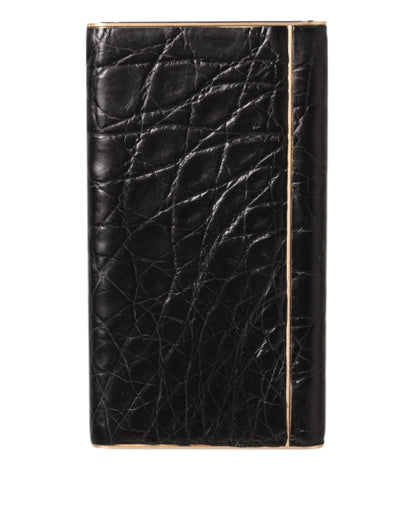Dolce & Gabbana Black Leather Exotic 3000mAh Power Bank Charger USB