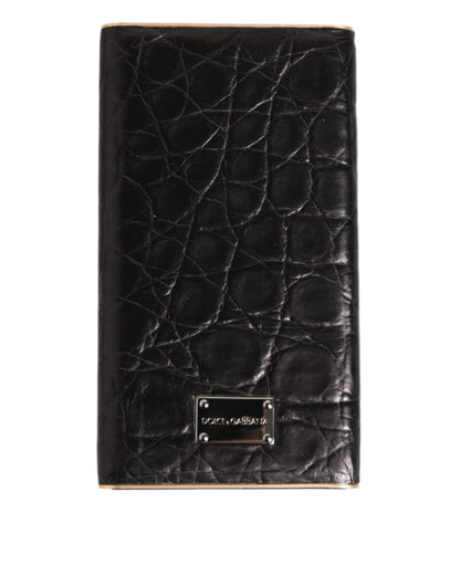 Dolce & Gabbana Black Leather Embossed Exotic 3000mAh  Power Bank Charger USB