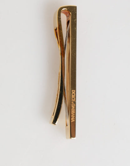 Dolce & Gabbana Multicolor Gold Tone Brass Men's Accessory Tie Clip Bar