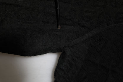 Dolce & Gabbana Black Silk Jacquard DG Polo Shirt T-shirt