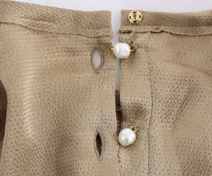 Dolce & Gabbana Gold SPECIAL Piece Runway Crystal Blouse