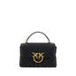 PINKO Black Calf Leather Bos Taurus Handbag