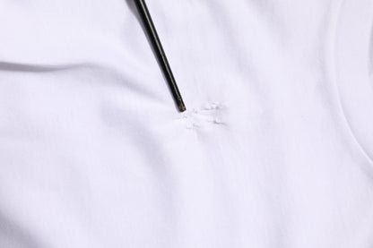 Dolce & Gabbana White Cotton Logo Patch Crew Neck Men T-shirt