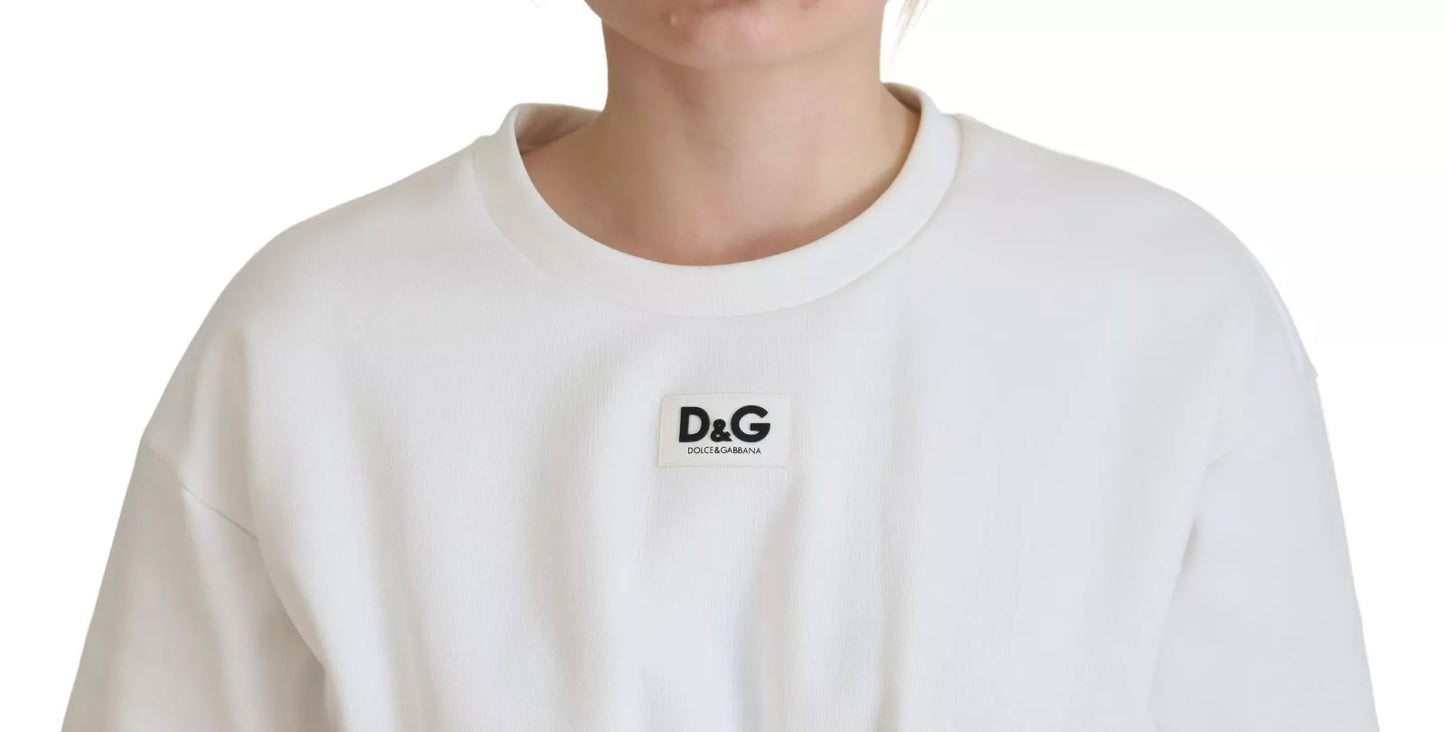Dolce & Gabbana White Cotton Corset Stretch Top  T-shirt