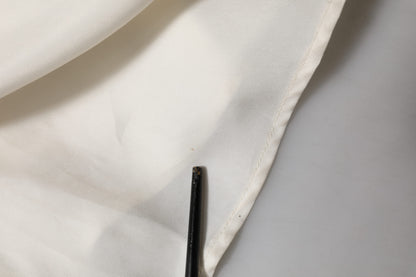 L'Autre Chose Ivory White Sleeveless Maxi Cupro Viscose Dress