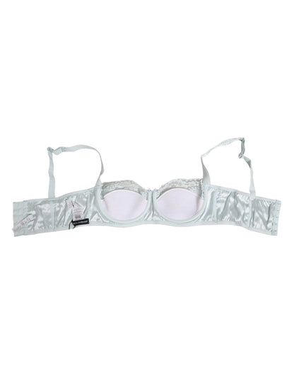Dolce & Gabbana Light Blue Silk Semi-Padded Balconette Underwear
