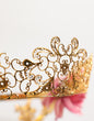 Dolce & Gabbana Gold Floral Tiara Pink Roses Crystal Crown Headband