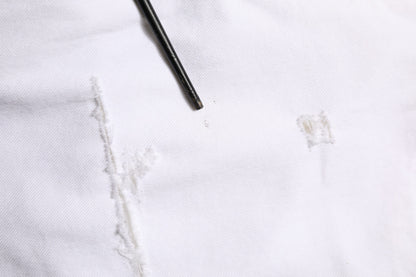 Dolce & Gabbana White Ripped Cotton Skinny Men Denim Jeans