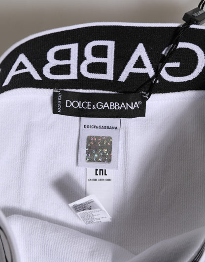Dolce & Gabbana White Cotton Stretch High Waist Panty Underwear