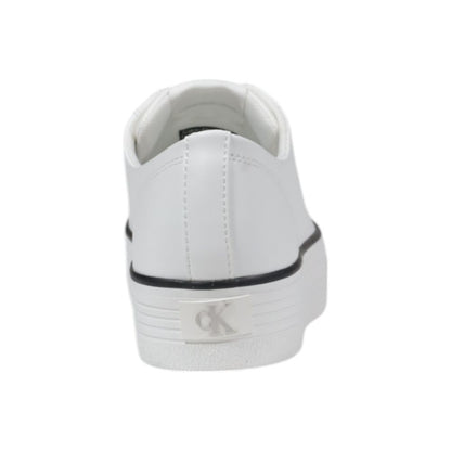 Calvin Klein Jeans Black And White Leather Platform Sneakers