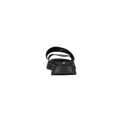 Calvin Klein Jeans Black Leather Flat Sandals