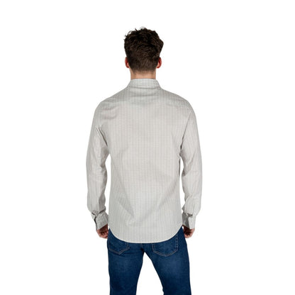 Armani Exchange Cream Cotton Pattern Shirt