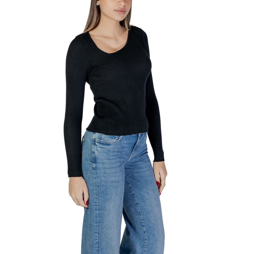Vila Clothes Black Viscose Sweatshirt