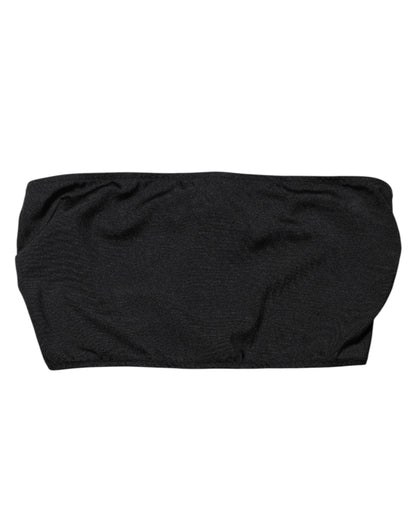 Dolce & Gabbana Black Nylon Blend Bandeau Strapless Tube Top