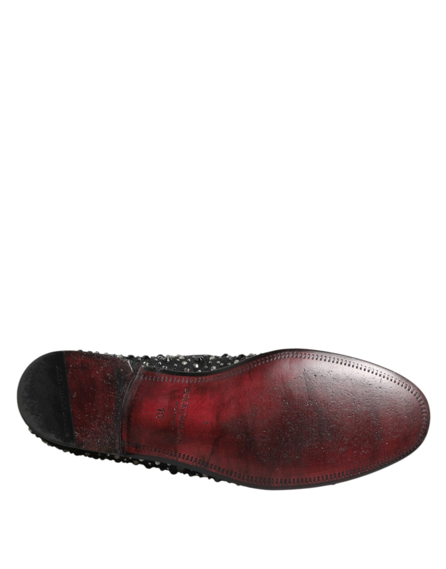 Dolce & Gabbana Black Suede Crystal Embellished Loafer Shoes
