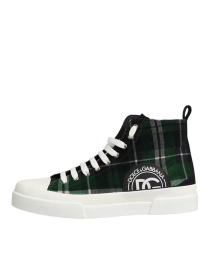 Dolce & Gabbana Multicolor Cotton High Top Men Sneakers Shoes