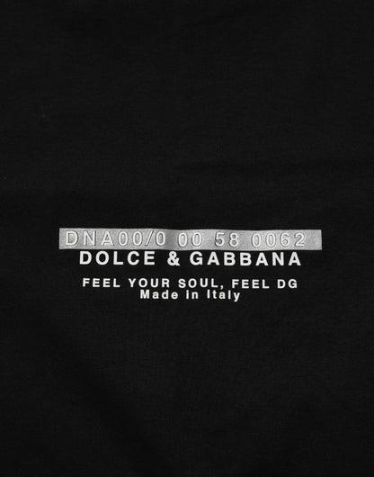 Dolce & Gabbana Black Statement Cotton Men Crew Neck T-shirt