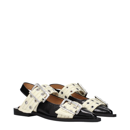 Ganni Black Polyethylene Flat Sandals
