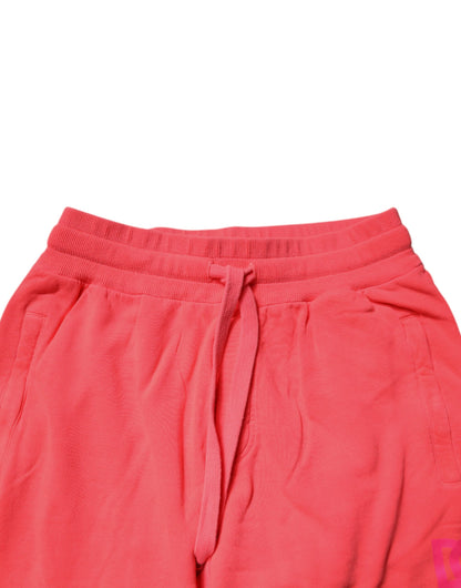 Dolce & Gabbana Neon Red Cotton Jogger Men Sweatpants Pants