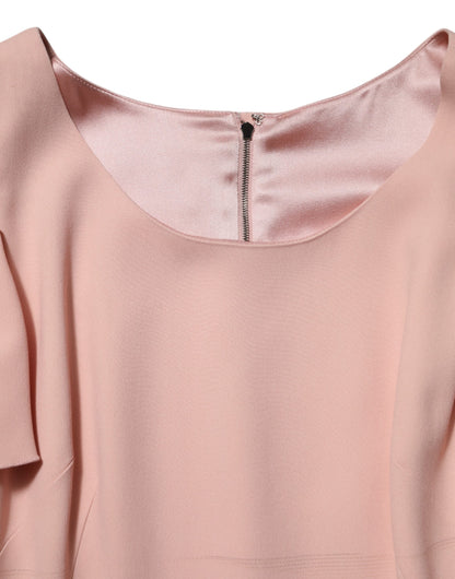 Dolce & Gabbana Pink Viscose Fit Flared Sheath Midi Dress