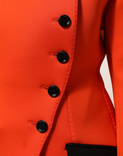 Dolce & Gabbana Red Buttoned Down Women Trench Coat Jacket