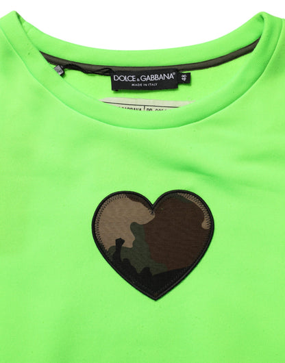Dolce & Gabbana Green Patchwork Men Sweatshirt Sweater