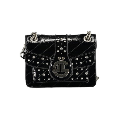Gaelle Paris Black Polyurethane Women Shoulder Bag